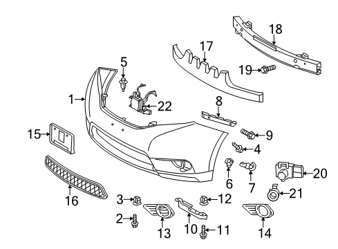 2011 Toyota Sienna Bumper & Components - Front Diagram 2 - Thumbnail