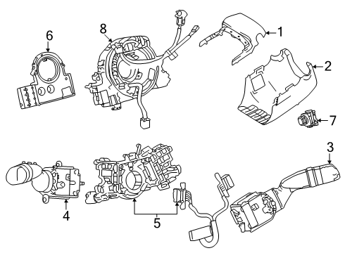 2025 Toyota 4Runner Cover Sub-Assembly, Steering Column Diagram for 45024-30130-C0