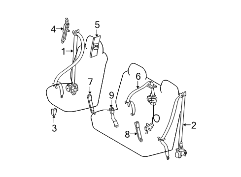 2013 Toyota Tundra Seat Belt - Body Diagram 5 - Thumbnail
