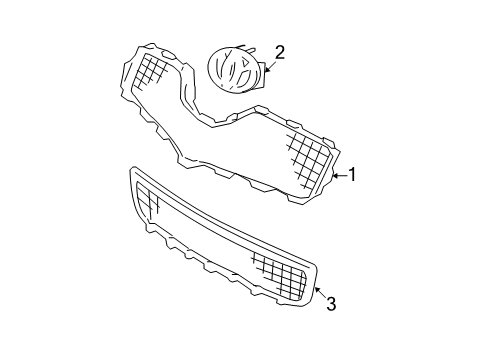 2007 Toyota Yaris Grille & Components Diagram