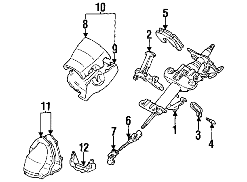 1997 Toyota Corolla Steering Column Assembly Diagram