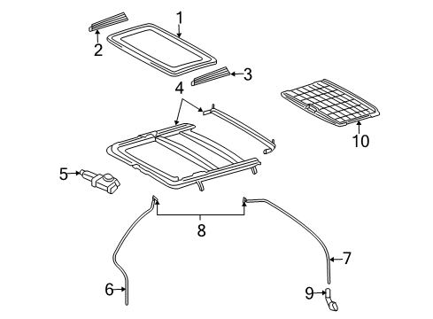 2007 Toyota Highlander Sunroof - Body Diagram 2 - Thumbnail