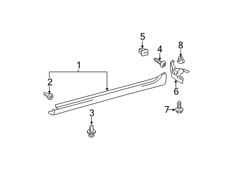 2007 Toyota Camry Exterior Trim - Pillars Diagram 3 - Thumbnail
