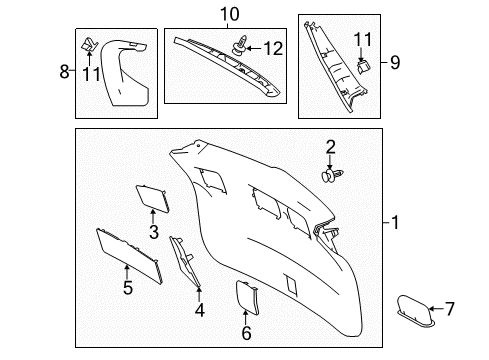 2015 Toyota RAV4 Interior Trim - Lift Gate Diagram