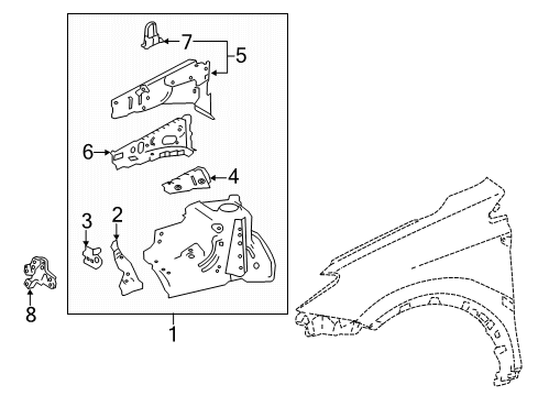 2015 Toyota RAV4 Structural Components & Rails Diagram