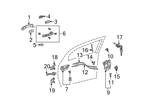 2004 Scion xA Door Diagram
