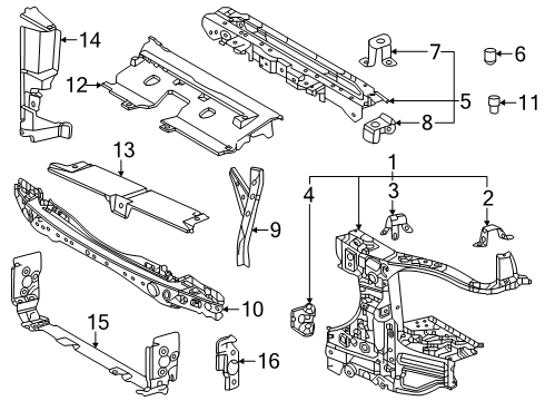 2025 Toyota Tacoma Radiator Support Diagram