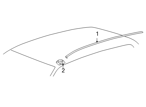 2007 Toyota Highlander Exterior Trim - Roof Diagram 2 - Thumbnail