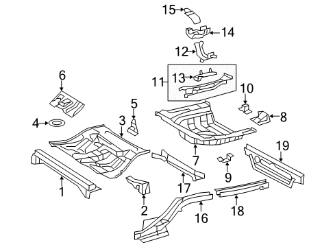 2007 Toyota Camry Rear Floor & Rails Diagram 3 - Thumbnail