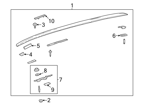 2024 Toyota RAV4 Prime Luggage Carrier Diagram 3 - Thumbnail