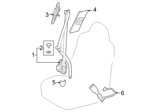 2025 Toyota GR Corolla Seat Belt Diagram