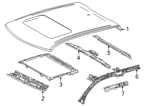2025 Toyota Tacoma Roof & Components Diagram