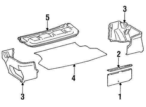 1991 Toyota Tercel Interior Trim - Rear Body Diagram
