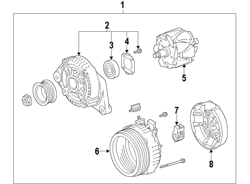 2007 Toyota Camry Alternator Diagram for 27060-31081-84
