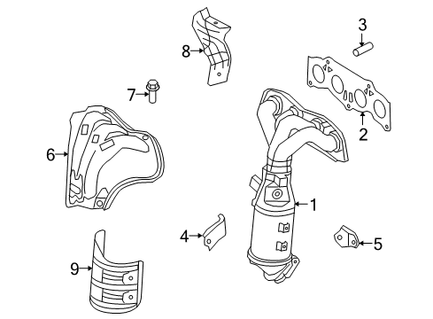 2009 Scion xB Exhaust Manifold Diagram for 25051-28340