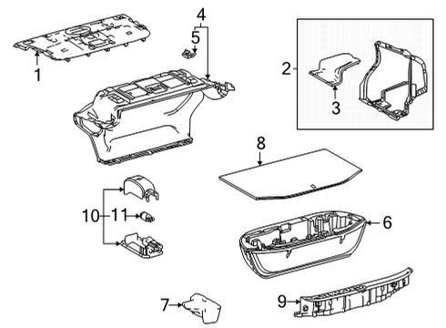 2020 Toyota Mirai Interior Trim - Rear Body Diagram