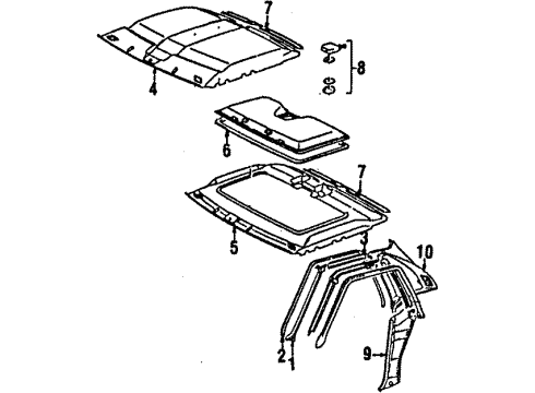 1988 Toyota MR2 Kick Panel, Black, Passenger Side Diagram for 62211-17021-11
