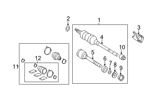 2011 Toyota Avalon Drive Axles - Front Diagram
