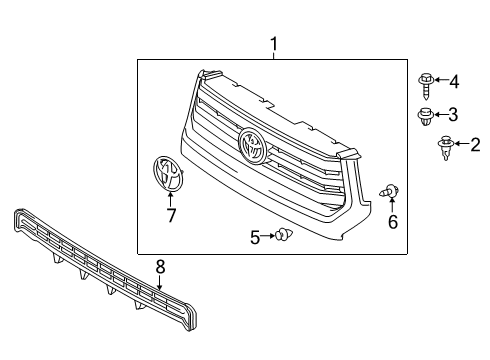 2016 Toyota Tundra Grille & Components Diagram