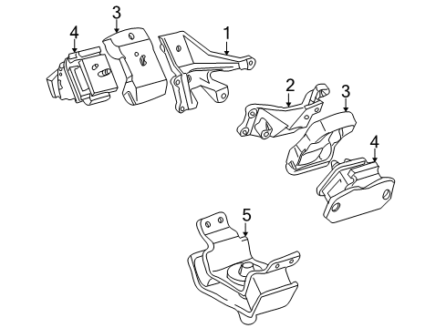 2002 Toyota Sequoia Engine & Trans Mounting Diagram