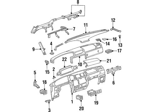 1995 Toyota Land Cruiser Instrument Panel Diagram 2 - Thumbnail