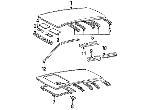 1993 Toyota Camry Roof & Components Diagram
