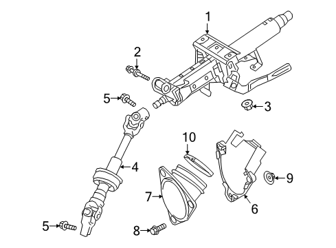 2018 Toyota Camry Steering Column Assembly Diagram