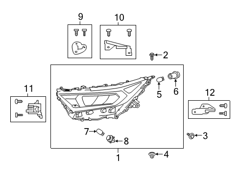 2019 Toyota RAV4 Headlamp Components - Headlights Diagram 3 - Thumbnail