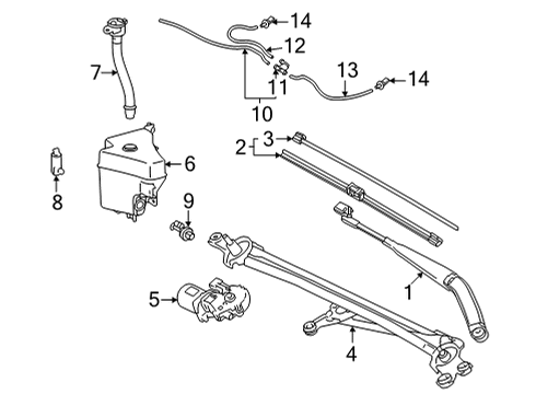 2025 Toyota Tundra Wiper & Washer Components Diagram