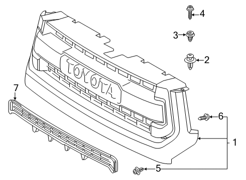 2016 Toyota Tundra Grille & Components Diagram 2 - Thumbnail