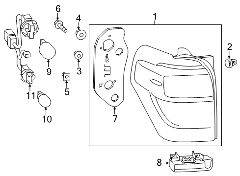 2024 Toyota 4Runner Bulbs Diagram