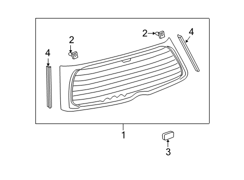 2004 Scion xA Glass - Lift Gate Diagram