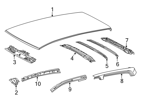 2014 Toyota Yaris Roof & Components Diagram 2 - Thumbnail