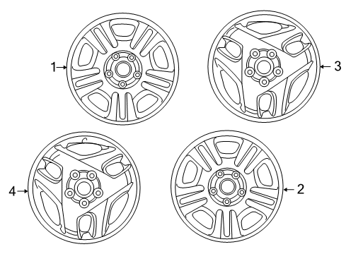 1998 Toyota RAV4 Spare Wheel Diagram for 42611-42090