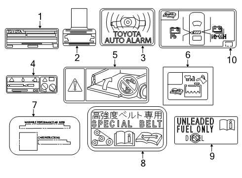 2025 Toyota Tacoma Information Labels Diagram