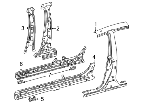 2025 Toyota Mirai Center Pillar & Rocker Diagram