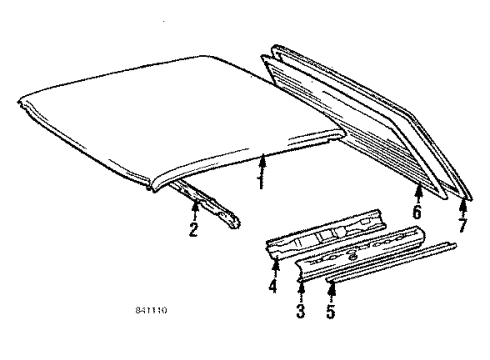 1987 Toyota Corolla Roof & Components Diagram 3 - Thumbnail