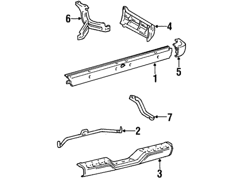 1985 Toyota Pickup Bumper Assembly, Red, Chrome Diagram for 00228-35911-13