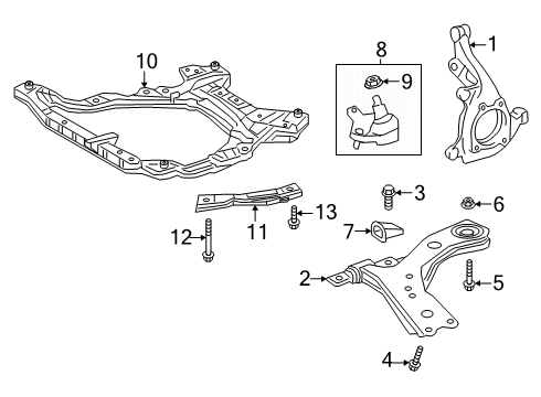 2024 Toyota Venza Front Suspension Components Diagram