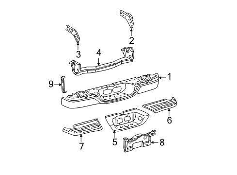 2003 Toyota Tundra Bumper & Components - Rear Diagram 2 - Thumbnail