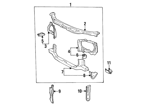 1993 Toyota Corolla Radiator Support Diagram