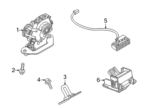 2020 Toyota Yaris Lift Gate - Lock & Hardware Diagram