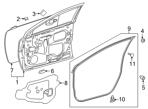 2017 Toyota Corolla iM Door & Components Diagram