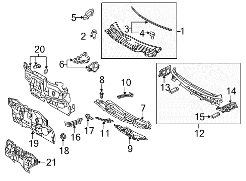 2012 Toyota Prius V Cowl Diagram