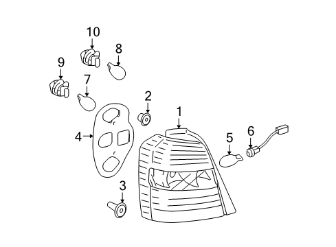 2007 Toyota Highlander Combination Lamps Diagram