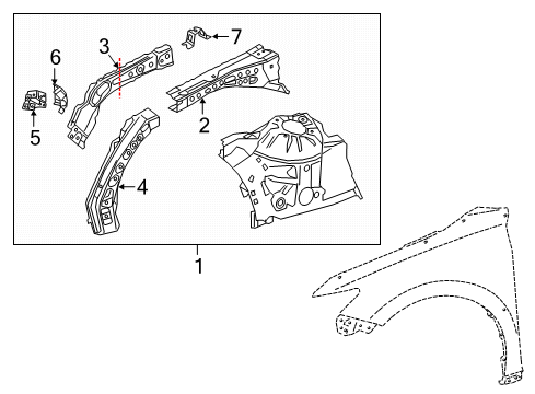 2019 Toyota Camry Structural Components & Rails Diagram