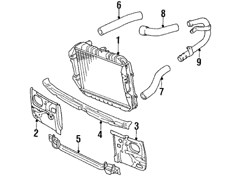 1993 Toyota Pickup Radiator & Components Diagram