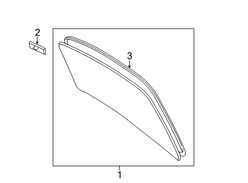 2012 Toyota Camry Glass & Hardware - Back Glass Diagram 2 - Thumbnail
