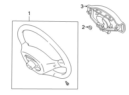 2001 Toyota Echo Steering Wheel & Trim Diagram