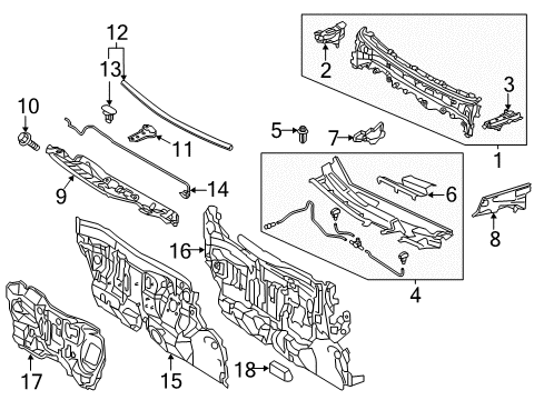 2012 Toyota Prius C Cowl Diagram